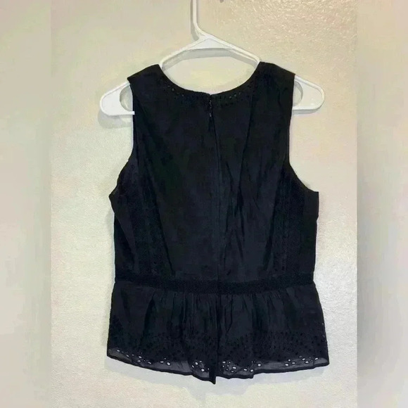 J.Crew Women’s Eyelet Peplum Cotton Silk Blend Top Size 6 - Picture 2 of 6